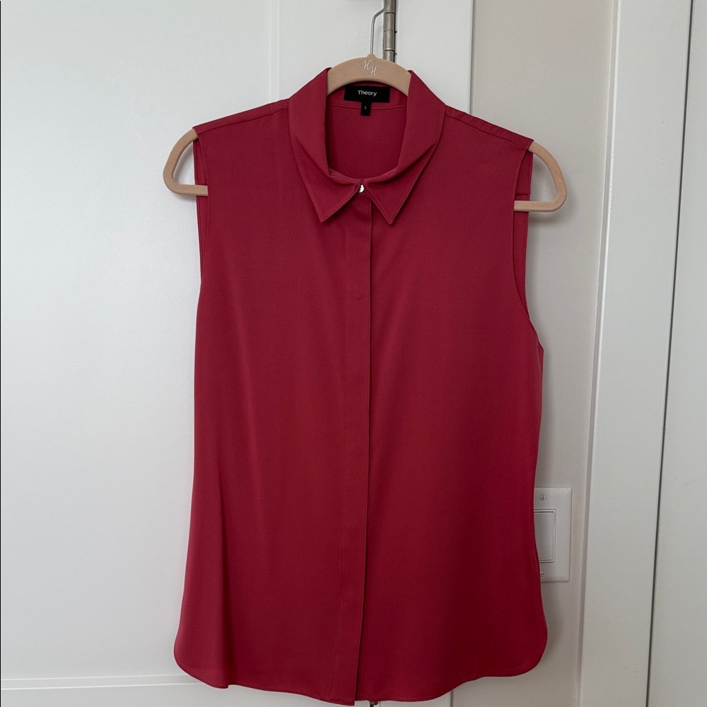 Theory Women's Rose Pink Sleeveless Blouse
